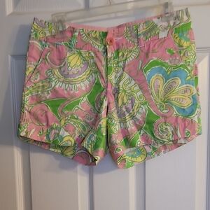 Lilly Pulitzer Vibrant Callahan Pink and Green Women's Shorts Size 4